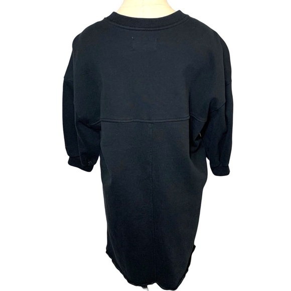Everlane Sweater Dress Sz XS Black Jersey Organic Cotton 1/2 Sleeve Minimalist - Picture 4 of 11